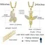 Jstyle 2Pcs Gold Plated Necklaces for Women Men Prayer Hand Angel Pendant Necklace Ice Out Hip Hop Rope Chain 24'' 30''