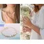 Cultured Pearl Open Cuff Bracelet 18k Gold Bangle Wire Wrapped Adjustable Wedding Jewelry for Women