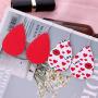 GYSONG Valentine Earrings for Women Lightweight Faux Leather Earrings Valentines Day Gifts Fashion Romantic Soft Love Heart Pendant Girls Jewelry Cute Pattern Decoration 16 Pairs