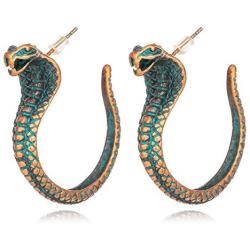 Vintage Punk Snake Cobra Stud Earrings Animal Earrings Jewelry Gift for Girl and Women