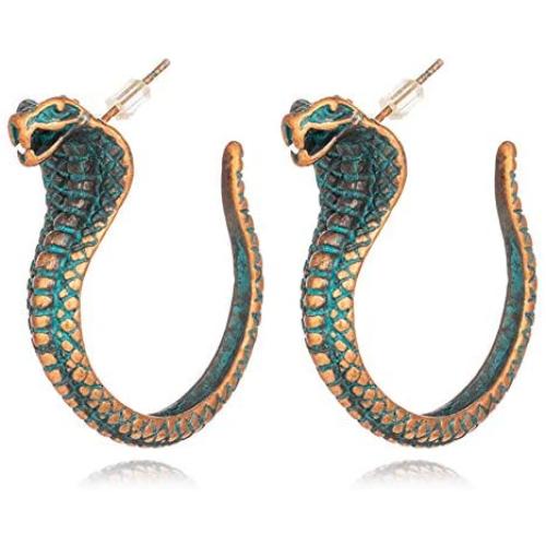 Vintage Punk Snake Cobra Stud Earrings Animal Earrings Jewelry Gift for Girl and Women
