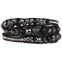 KELITCH Turquoise Mother of Pearl Silver Mix Beaded 3 Wrap Bracelet Handmade New Cuff Jewelry