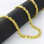 Nuragold 10k Yellow Gold 5mm Rope Chain Diamond Cut Pendant Necklace, Mens Womens Lobster Lock 20'' 22'' 24'' 26'' 28'' 30''