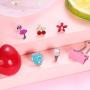 Subiceto 40 Pairs Stainless Steel Stud Earrings Set Assorted Cute Animal Butterfly Rainbow Star Unicorn Cute Earring Jewelry Bulk for Women Teens
