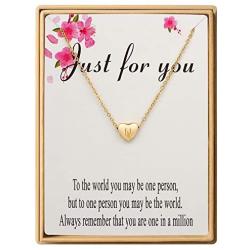 SANNYRA Dainty Initial Necklace 14K Gold White Gold Rose Gold Plated Letters A-Z 26 Alphabet Heart Pendant Necklace for Women，Valentines Day Gifts