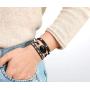 Starto Natural Stone Bracelet Jasper 3 Row Beads Wrap Wrist Statement Boho Bracelet For Women