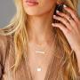 choice of all 3 Layered Necklaces for Women, Dainty 14K Gold Plated Layering Choker Necklace Handmade Layered Moon Coin Disc Necklace Jewelry for Women Girls