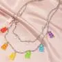 Gummy Bear Necklace Bracelet Set Colorful Transparent Resin Bear Cartoon Cute Candy Multicolor Necklace for Women Girls Lovely Jewelry Gummy Bear Necklace Bracelet Set Colorful Transparent Resin Bear Cartoon Cute Candy Multicolor Necklace for Women Girls Lovely Jewelry