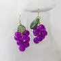 DAMLENG Unique Cute Creative Fruits Dangle Drop Earrings Sparkly Crystal Grape Earring With Green Leaf for Women Girls Statement Jewelry Gifts DAMLENG Unique Cute Creative Fruits Dangle Drop Earrings Sparkly Crystal Grape Earring With Green Leaf for Women Girls Statement Jewelry Gifts