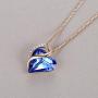 Leafael 18K Rose Gold Plated Love Heart Pendant Necklace with Healing Stone Crystal Jewelry Gifts for Women, 18''+2''