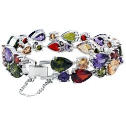 Classic Multi Gemstones Silver Sets, Amethyst Garnet Morganite Peridot