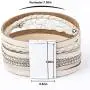 Leather Wrap Bracelets for Women, Multilayer Boho Double Wrap Bracelet Marble Beads Boho Wrap Bracelet Magnetic Clasp Cuff Bracelet Bohemian Jewelry Gift for Women Leather Wrap Bracelets for Women, Multilayer Boho Double Wrap Bracelet Marble Beads Boho Wrap Bracelet Magnetic Clasp Cuff Bracelet Bohemian Jewelry Gift for Women
