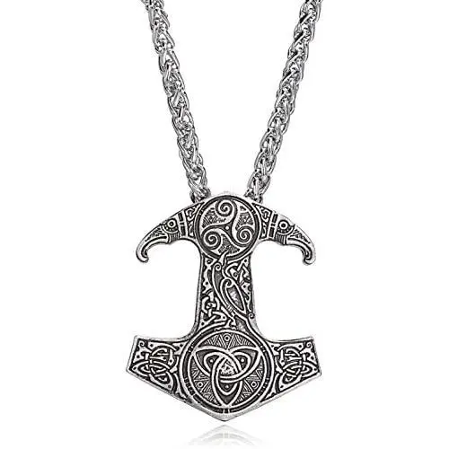 LANGHONG Legendry Nordic Viking Thors Hammer with Raven Necklace Jewelry Talisman LANGHONG Legendry Nordic Viking Thors Hammer with Raven Necklace Jewelry Talisman