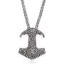 LANGHONG Legendry Nordic Viking Thors Hammer with Raven Necklace Jewelry Talisman