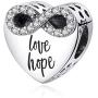 Syangpang Love Hope Charms for Fit Pandora Charms Bracelet 925 Sterling Silver Heart Beads Infinite Love Luck Charms for Bracelet Gift for Women and Girl