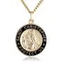 14k Gold-Filled Solid Round Saint Christopher Medal with Black Epoxy Border and Gold Plated Stainless Steel Chain, 20'' 14k Gold-Filled Solid Round Saint Christopher Medal with Black Epoxy Border and Gold Plated Stainless Steel Chain, 20''