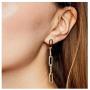 BELUCKIN Chain Link Dangle Stud Earrings Statement Minimalist Jewelry