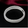 IVYRISE Bracelet 925 Sterling Silver Plated Jewelry Sideway Big Flat Link Chain Mesh Bangle Bracelet for Women
