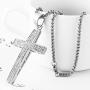 HZMAN Mens Iced Out Cross Cz Inlay Pendant 18k Gold Plated Stainless Steel Hip-Hop Necklace