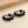 Flongo Mens Womens Punk Black Stainless Steel Goth Rivet Awl Spike Huggies Piercing Hoop Earrings Flongo Mens Womens Punk Black Stainless Steel Goth Rivet Awl Spike Huggies Piercing Hoop Earrings