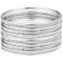 Efulgenz Boho Vintage Antique Gypsy Tribal Indian CZ Crystal Oxidized Silver Plated Bracelet Bangle Set Jewelry