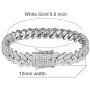 PY BLING 14K Gold/White Rose Gold Plated 12mm Hip Hop Full Iced Out Miami Cuban Link Chain Choker CZ Lab Diamond Necklace/Bracelet for Men and Women