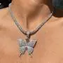 Gangel Butterfly Silver Glittering Necklace Butterfly Totem Pendant Exquisite Choker Tennis Chain Fashion Jewelry for Prom Party Ball Dating for Women and Girls Gangel Butterfly Silver Glittering Necklace Butterfly Totem Pendant Exquisite Choker Tennis Chain Fashion Jewelry for Prom Party Ball Dating for Women and Girls