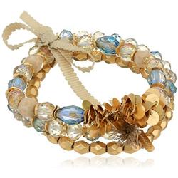 Lonna & Lilly Womens Gold Tone Neutral Set of 3 Stretch Bracelet, One Size