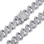 HUAMING 13mm Iced Out Chain Bracelet Necklace Set for Men Women Miami Cuban Link Chain Bracelet 2 Rows CZ Lab Diamond High Polished Gold Plated Hip Hop Chunky Chain Bangle Gold 8.5Inch