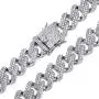 HUAMING 13mm Iced Out Chain Bracelet Necklace Set for Men Women Miami Cuban Link Chain Bracelet 2 Rows CZ Lab Diamond High Polished Gold Plated Hip Hop Chunky Chain Bangle Gold 8.5Inch