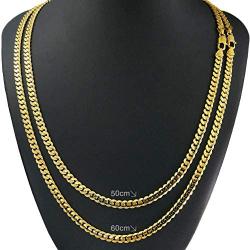 Fashion kimi2 NA313-Vacuum Coating 18k Gold Filled Women Men Chain Classic Necklace Jewelry 5mm