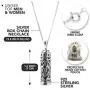 925 Sterling Silver Traveler’s Prayer Mezuzah Pendant & Prayer Box Charm Pendant on 19.5” Box Chain Necklace - Ideal Men & Women Protection Jewelry Gift