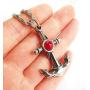 ZiWuark Mens Anchor Necklace Pendant Stainless Steel Turquoise Necklaces Nautical Anchor Pendant Jewelry For Men Women Boyfriend With 24 Inches Chain