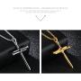 PAMTIER Mens Stainless Steel Nail Cross Pendant Necklace Christian Jesus Christ Silver Gold Black