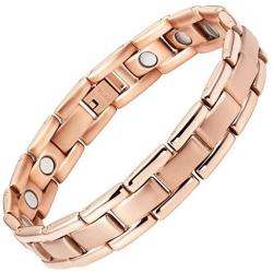 Willis Judd Titanium Magnetic Therapy Bracelet Rose Tone Size Adjusting Tool and Gift Box Included