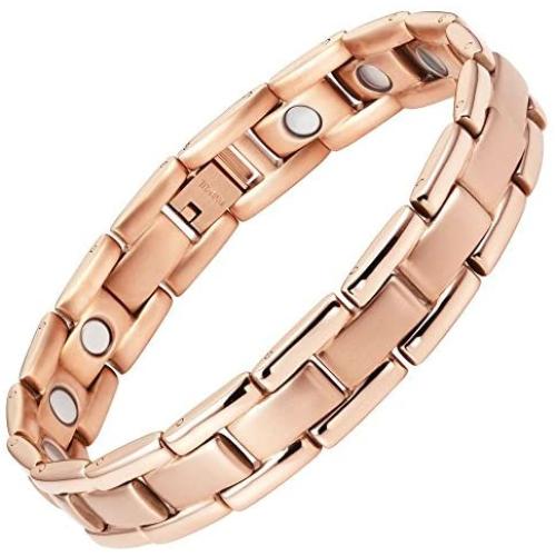 Willis Judd Titanium Magnetic Therapy Bracelet Rose Tone Size Adjusting Tool and Gift Box Included