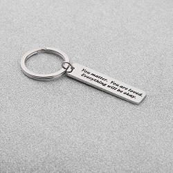 BAUNA Daughter Son Inspirational Gifts Encouragement Gifts You Matter You are Loved Everything Will be Okay Keychain Gift for Friends and Family