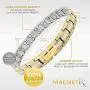 MagnetRX® Womens Ultra Strength Magnetic Therapy Bracelet - Arthritis Pain Relief & Carpal Tunnel Titanium Magnetic Bracelets for Women - Adjustable Length with Sizing Tool (Silver & Gold) MagnetRX® Womens Ultra Strength Magnetic Therapy Bracelet - Arthritis Pain Relief & Carpal Tunnel Titanium Magnetic Bracelets for Women - Adjustable Length with Sizing Tool (Silver & Gold)