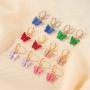 Butterfly Hoop Earrings,Acrylic Colored Earrings Set,Animal Elegant Charm Dangle Drop Huggie Earrings for Women Teen Girls Fashion Jewelry Gifts 6 Pairs