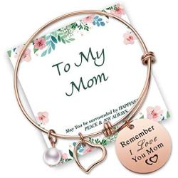 NEWNOVE Mother Daughter Bracelet Engraved Mantra Cuff Bangle Mothers Day Birthday Gift for Mom from Daughter