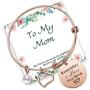 NEWNOVE Mother Daughter Bracelet Engraved Mantra Cuff Bangle Mothers Day Birthday Gift for Mom from Daughter