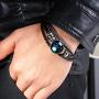 H.ZBRUJ Constellation Leather Bracelet Adjustable Punk Bracelet Braided Rope Wristbands for Men Women