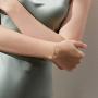 Carleen 18K Solid Gold Solitaire Genuine Bezel Set Small Tiny Round Diamond Dainty Bracelet Minimalist Delicate Fine Jewelry For Women Girls