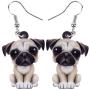 DOWAY Acrylic Siberian Husky/Chihuahua/Beagle/Dachshund/Yorkshire Terrier/Pug Dog Earrings Dangle Drop Fashion Pet Jewelry for Women Girls Kids Charm Gift