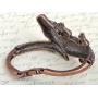 Alilang Copper Tone Amethyst Colored Rhinestones Alligator Crocodile Bangle Bracelet