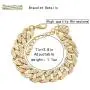 Nanafast Cuban Chain Necklace Bracelet Set for Women CZ Rhinestone Inlaid Necklace Bracelet for Girls Punk Hip Hop Jewelry Adjustable