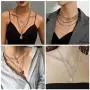 Finrezio 4Pcs Layered Chain Necklaces Set for Women Men Punk Heart Cuban Chunky Chain Necklace Statement Butterfly Lock Key Pendant Necklace