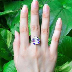Fun Jewels Cute Panda Bear Color Change Animal Mood Ring Gift for Boys Girls Size Adjustable