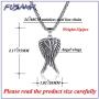 Fusamk Punk Titanium Steel Angel Wings Pendant Necklace,24'' Box Chain