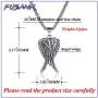 Fusamk Punk Titanium Steel Angel Wings Pendant Necklace,24'' Box Chain Fusamk Punk Titanium Steel Angel Wings Pendant Necklace,24'' Box Chain
